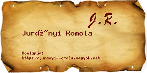 Jurányi Romola névjegykártya